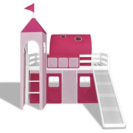 Lit-mezzanine-avec-chelle-toboggan-rose-chteau-princesse-0-3