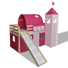 Lit-mezzanine-avec-chelle-toboggan-rose-chteau-princesse-0-4