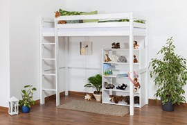 Lit-pour-enfant-Lit-en-mezzanine-Dominik-en-htre-massif-peint-en-blanc-sommier--lattes-droulable-inclus-90-x-200-cm-0