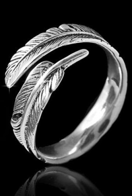 MATERIA-925-argent-plumes-bague-pour-femme-en-argent-taille-de-plume-52-60taille-rglable-sR-23-0-0