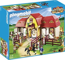 Playmobil-5221-Jeu-de-Construction-Haras-avec-Chevaux-et-Enclos-0