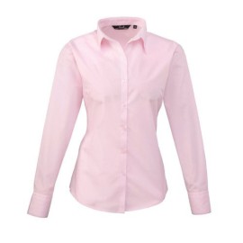 Premier-Chemisier-en-popeline--manches-longues-pour-femme-en-Rose-Rose-10-UK-10-0