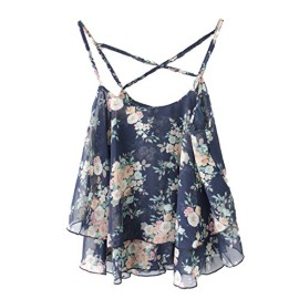 SUNNOW-Femme-Sexy-et-Joli-Vintage-Style-Rose-Floral-Print-Shirt-Mini-Vest-t-0