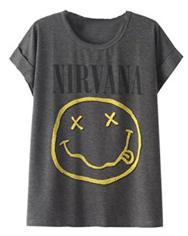 Sheinside® Féminins T-Shirt imprimé NIRVANA -gris Sheinside® Féminins T-Shirt imprimé NIRVANA -gris 2