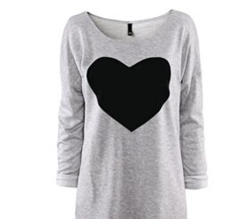 Tonsee® Mode féminine coeur d’amour Imprimé à manches longues col rond T-shirt Tonsee® Mode féminine coeur d’amour Imprimé à manches longues col rond T-shirt 3