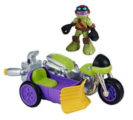 Tortues-Ninja-6718-Vhicule-Figurine-Animation-Donnie-avec-Moto-0-0