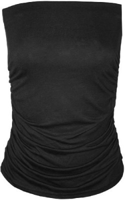 WearAll-Uni-bustier-bandeau-top-ruch-sans-bretelles-Hauts-Femmes-Tailles-36--42-0