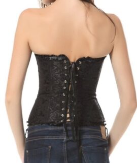 Y-BOA-Lingerie-Corset-Bustier-Guepiere-Noir-Femme-Satin-Dentelle-String-Assortie-Mariage-Soire-Cocktail-M-Buste-3436Inch-0-0