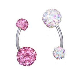 2X PIERCING NOMBRIL EN STRASS CRISTAL BOULE MULTICOLOR 2X PIERCING NOMBRIL EN STRASS CRISTAL BOULE MULTICOLOR