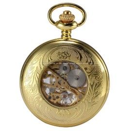 AMPM24-Montre-de-Poche-Mcanique-Cadran-Dor-Botier-Dor-Squelette-Bote-WPK166-0-3