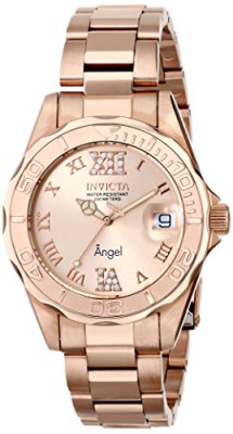 Angel Rose Gold Tone Stainless Steel Case and Bracelet Rose Gold Tone Dial Magnified Date Display Angel Rose Gold Tone Stainless Steel Case and Bracelet Rose Gold Tone Dial Magnified Date Display 2