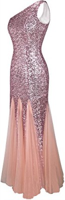 Angel-fashions Femme Une epaule clin paillettes Mesh robe longue Soiree Angel-fashions Femme Une epaule clin paillettes Mesh robe longue Soiree 3