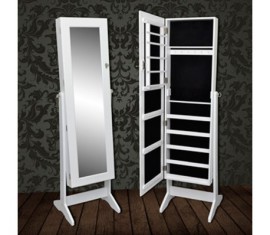 Armoire–Bijoux-Blanche-Sur-Pied-Avec-Miroir-Psych-0