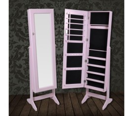 Armoire--Bijoux-Rangement-Miroir-Meuble-Chambre-Rose-0