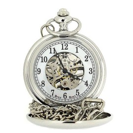 BOXX-M5084-Montre-de-Poche-Mcanique-Argente-sur-Chane-de-30cm-0-0