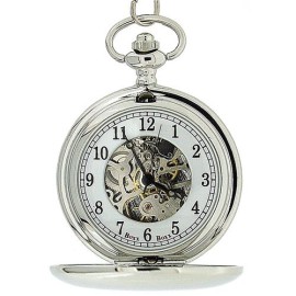 BOXX-M5084-Montre-de-Poche-Mcanique-Argente-sur-Chane-de-30cm-0