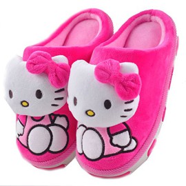 Beedice-Hello-Kitty-Peluche-Pantoufles-Warm-Cozy-Coton-Pantoufles-Antidrapant-Semelles-0