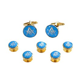 Boutons-De-Manchette-Maonnique-Bleu-et-or-avec-robe-et-5-G-de-clous-0