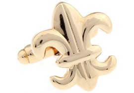 Boutons de manchette plaqué or fleur de lys en écrin avec logo motif étoile Boutons de manchette plaqué or fleur de lys en écrin avec logo motif étoile 2