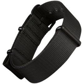 Bracelet de montre militaire G10 NATO en nylon par ZULUDIVER® Boucles IP PVD Noir, Noir, 22mm Bracelet de montre militaire G10 NATO en nylon par ZULUDIVER® Boucles IP PVD Noir, Noir, 22mm 4