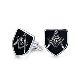 Cadeaux de Noël Acier inoxydable Masonic Square et boussole Black Mens Boutons de manchette Cadeaux de Noël Acier inoxydable Masonic Square et boussole Black Mens Boutons de manchette 2