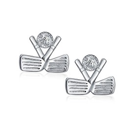 Cadeaux-de-Nol-Mens-Sports-Clubs-de-Golf-et-bille-de-boutons-de-manchette-plaqu-rhodium-0-0