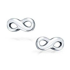 Cadeaux-de-Nol-Mens-symbole-de-linfini-poli-Figure-8-Boutons-de-manchette-en-argent-sterling-0-0