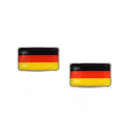 Cadeaux-de-Nol-Noir-Rouge-Jaune-drapeau-allemand-Mens-plaqu-rhodium-Cuflinks-0-0