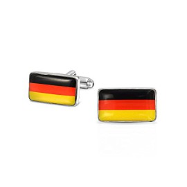 Cadeaux de Noël Noir Rouge Jaune drapeau allemand Mens plaqué rhodium Cuflinks Cadeaux de Noël Noir Rouge Jaune drapeau allemand Mens plaqué rhodium Cuflinks 2