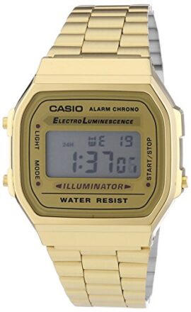 Casio – A168WG-9EF – Vintage – Montre Mixte – Quartz Digital – Cadran LCD – Bracelet Acier plaqué Doré Casio – A168WG-9EF – Vintage – Montre Mixte – Quartz Digital – Cadran LCD – Bracelet Acier plaqué Doré