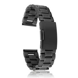 Chaîne Bracelet de Montre à Boucle Déployante Extrémité Droite 24mm – Noir Chaîne Bracelet de Montre à Boucle Déployante Extrémité Droite 24mm – Noir