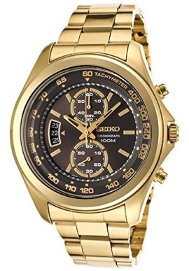 Chronograph-Gold-Tone-Stainless-Steel-Case-and-Bracelet-Black-Tone-Dial-Date-Display-0-0