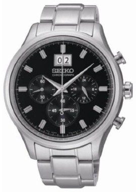 Chronograph Stainless Steel Case and Bracelet Black Tone Dial Date Display Chronograph Stainless Steel Case and Bracelet Black Tone Dial Date Display 3