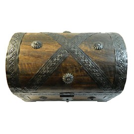 Coffret-pirate Trésor 24×15,5x16cm Bois de manguier Style Antique Artisanat indien Coffret-pirate Trésor 24×15,5x16cm Bois de manguier Style Antique Artisanat indien 3