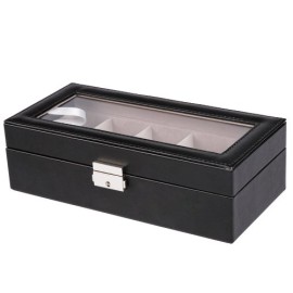 Coffret pour montres Noir – simili cuir – avec serrure – boîtier rangement 5 montres – CAPACITÉ AU CHOIX Coffret pour montres Noir – simili cuir – avec serrure – boîtier rangement 5 montres – CAPACITÉ AU CHOIX 5