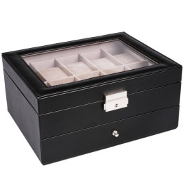 Coffret pour montres avec serrure – boîtier rangement 20 montres – CAPACITÉ AU CHOIX Coffret pour montres avec serrure – boîtier rangement 20 montres – CAPACITÉ AU CHOIX 3