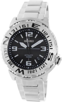 Compass-Bezel-Automatic-Stainless-Steel-Case-and-Bracelet-Black-Tone-Dial-Date-Display-0-3