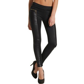 DJT Pantalon Slim fit Jegging Stretch Simili Cuir Bi-matiere Femme DJT Pantalon Slim fit Jegging Stretch Simili Cuir Bi-matiere Femme 4