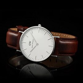 Daniel Wellington – 0607DW – St Mawes – Montre Mixte – Quartz Analogique – Cadran Argent – Bracelet Cuir Marron Daniel Wellington – 0607DW – St Mawes – Montre Mixte – Quartz Analogique – Cadran Argent – Bracelet Cuir Marron 4