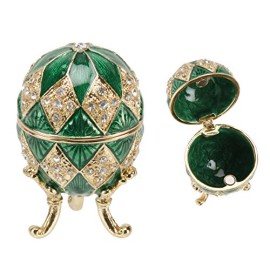 Décoration œuf Treasured Trinkets Vert boîte Juliana 15054 Œuf Style Fabergé Décoration œuf Treasured Trinkets Vert boîte Juliana 15054 Œuf Style Fabergé