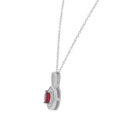 En argent Sterling 925 avec zircone rubis/rouge-Boucles d’oreilles ovales pendentif collier Set En argent Sterling 925 avec zircone rubis/rouge-Boucles d’oreilles ovales pendentif collier Set 3