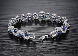 FLORAY-Femme-Zircon-mousseux-Tennis-Bracelet-Vagues-Conception-Coffret–bijoux-bleu-gratuit-Beau-cadeau-0-0