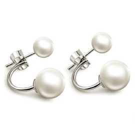 Fashmond- Magnifique Paire de Boucles d’oreilles Originales et évolutives en argent fin 925 et perles de culture deux façons de porter pour femme et jeune fille- Cadeau Noël Nouvel an Fashmond- Magnifique Paire de Boucles d’oreilles Originales et évolutives en argent fin 925 et perles de culture deux façons de porter pour femme et jeune fille- Cadeau Noël Nouvel an