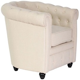 Fauteuil Chesterfield lin beige Fauteuil Chesterfield lin beige 3