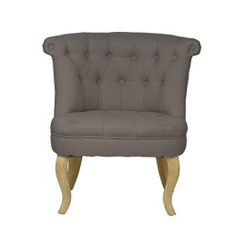 Fauteuil crapaud capitonné lin taupe Trianon Fauteuil crapaud capitonné lin taupe Trianon 3