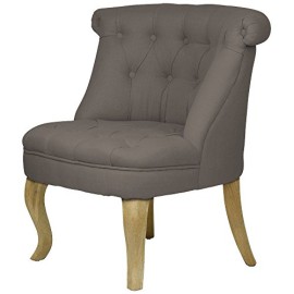 Fauteuil crapaud capitonné lin taupe Trianon Fauteuil crapaud capitonné lin taupe Trianon 2