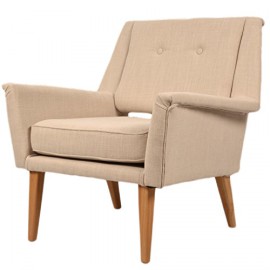 Fauteuil design en toile beige Brando Fauteuil design en toile beige Brando