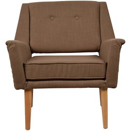 Fauteuil design rétro en toile taupe Brando Fauteuil design rétro en toile taupe Brando 3