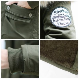 Femme-Manteau-Parka-Slim-fit-veste-long-a-capuche-fourrure-Vert-armeeTaille-Etiquette-XXL-0-3