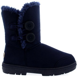 Femmes Bouton Double Fourrure Entièrement Doublé Étanche Hiver Neige Bottes Femmes Bouton Double Fourrure Entièrement Doublé Étanche Hiver Neige Bottes